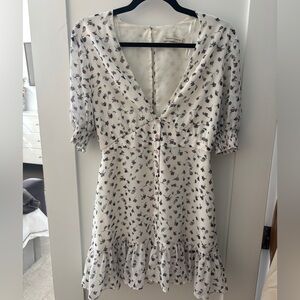 The East Order white floral mini dress